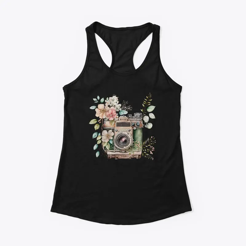 Floral Camera Tank Top