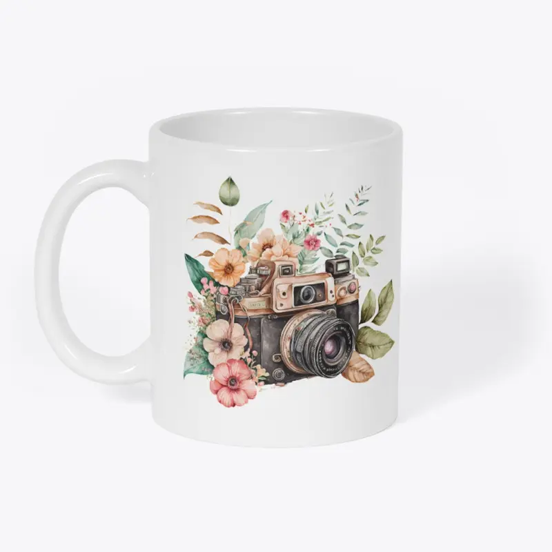 Floral Camera Coffee Mug