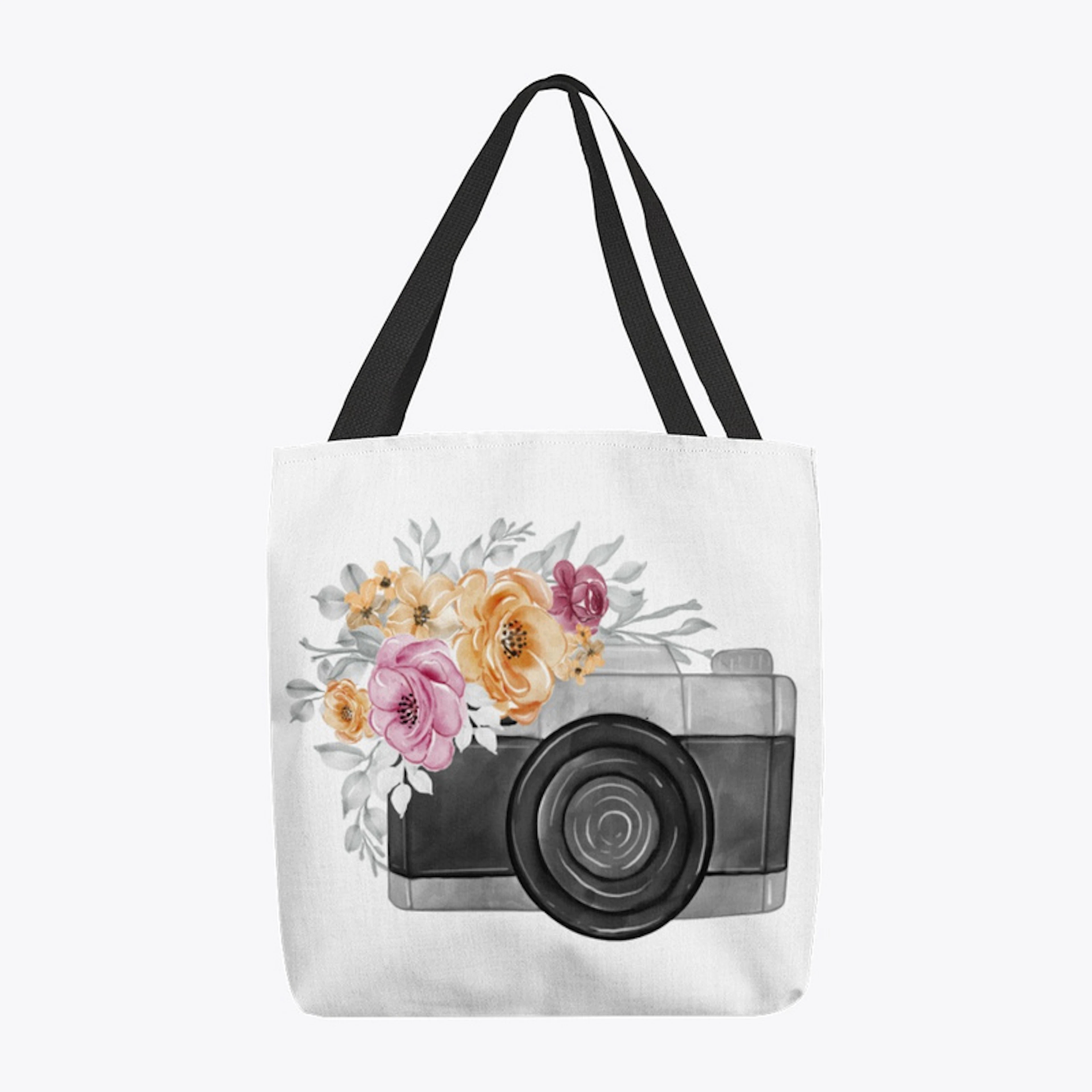 Floral Camera Tote Bag