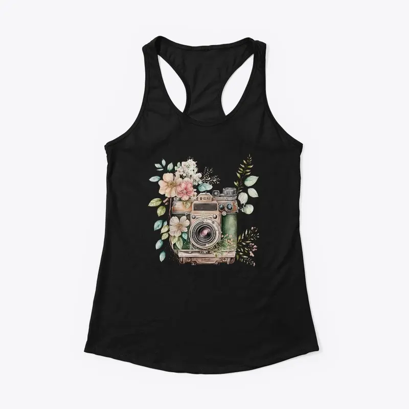 Floral Camera Tank Top