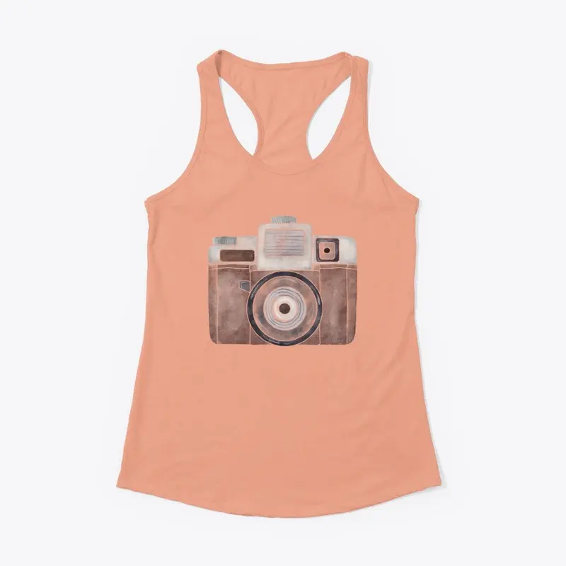 Watercolor Camera Racerback Tank