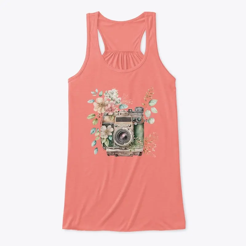 Floral Camera Tank Top